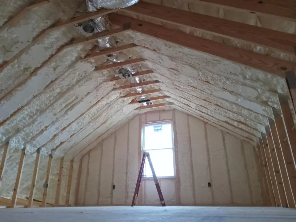 Spray foam roofing application for Crawl Space Insulation project in Willoughby Hills